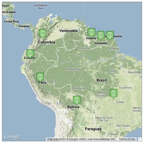 Locations where jaguars can be found